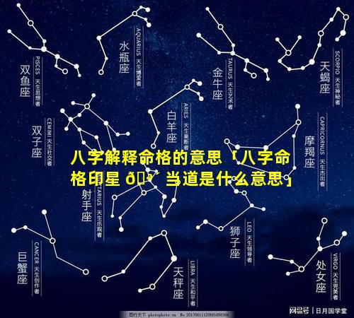 八字解释命格的意思「八字命格印星 🪴 当道是什么意思」